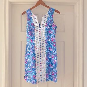 LILLY PULITZER Blue & Pink Sleeveless Shift Dress